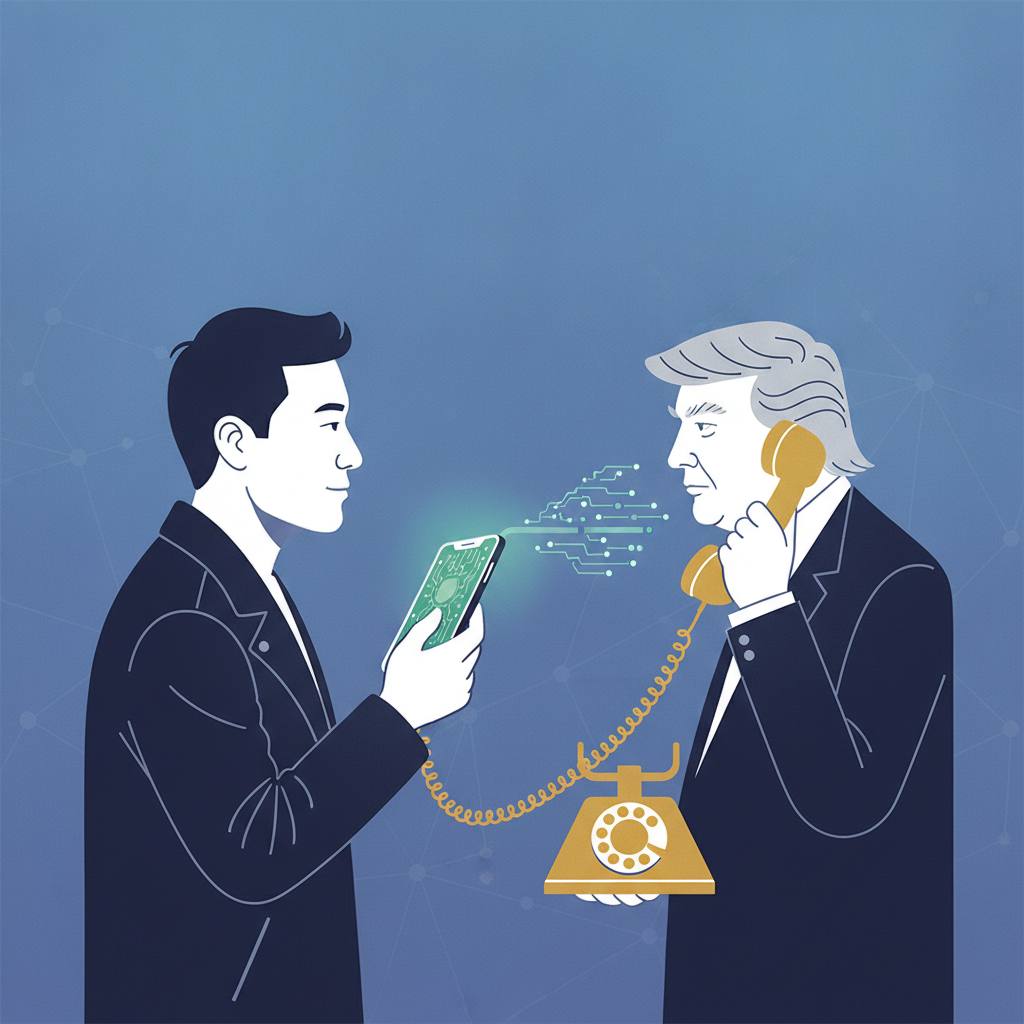 What phone did Jensen Huang use to talk to Trump?