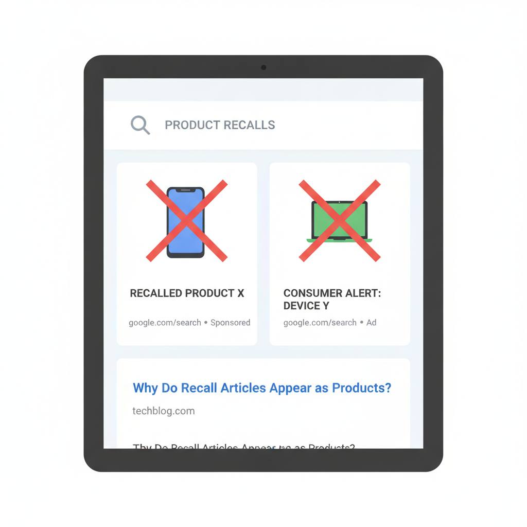 Why Did Recall Articles Sometimes Look Like Products in Google Search?